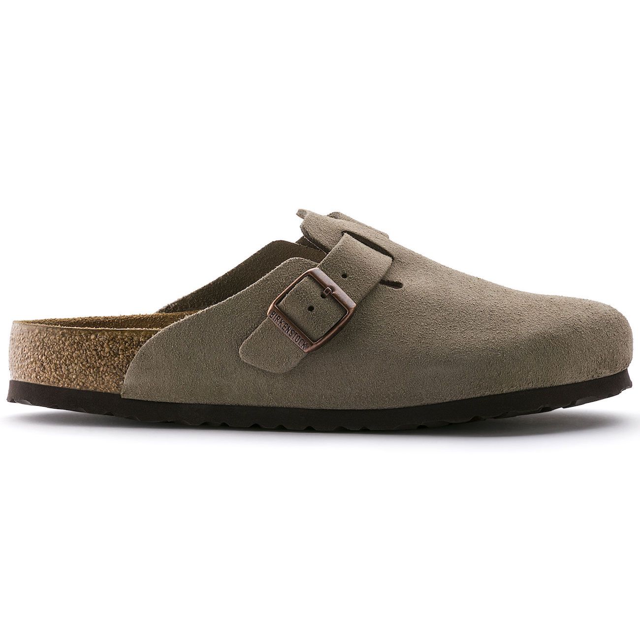 Birkenstock Boston, Regular Fit, Soft Footbed, Suede Leather, Taupe Clogs Birkenstock Taupe 36 