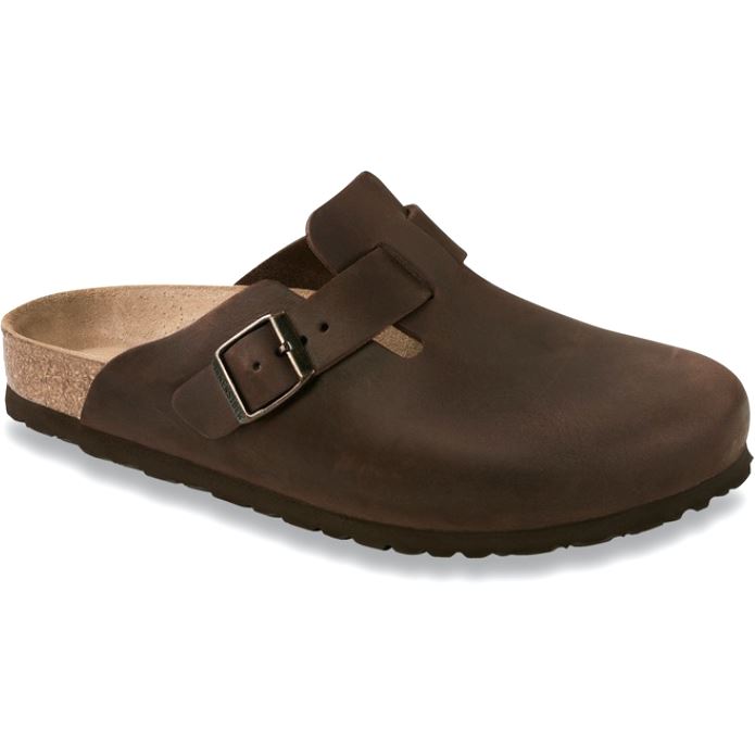 Birkenstock Classic, Boston, Narrow Fit, Oiled Leather, Habana Clogs Birkenstock Classic Habana 44 