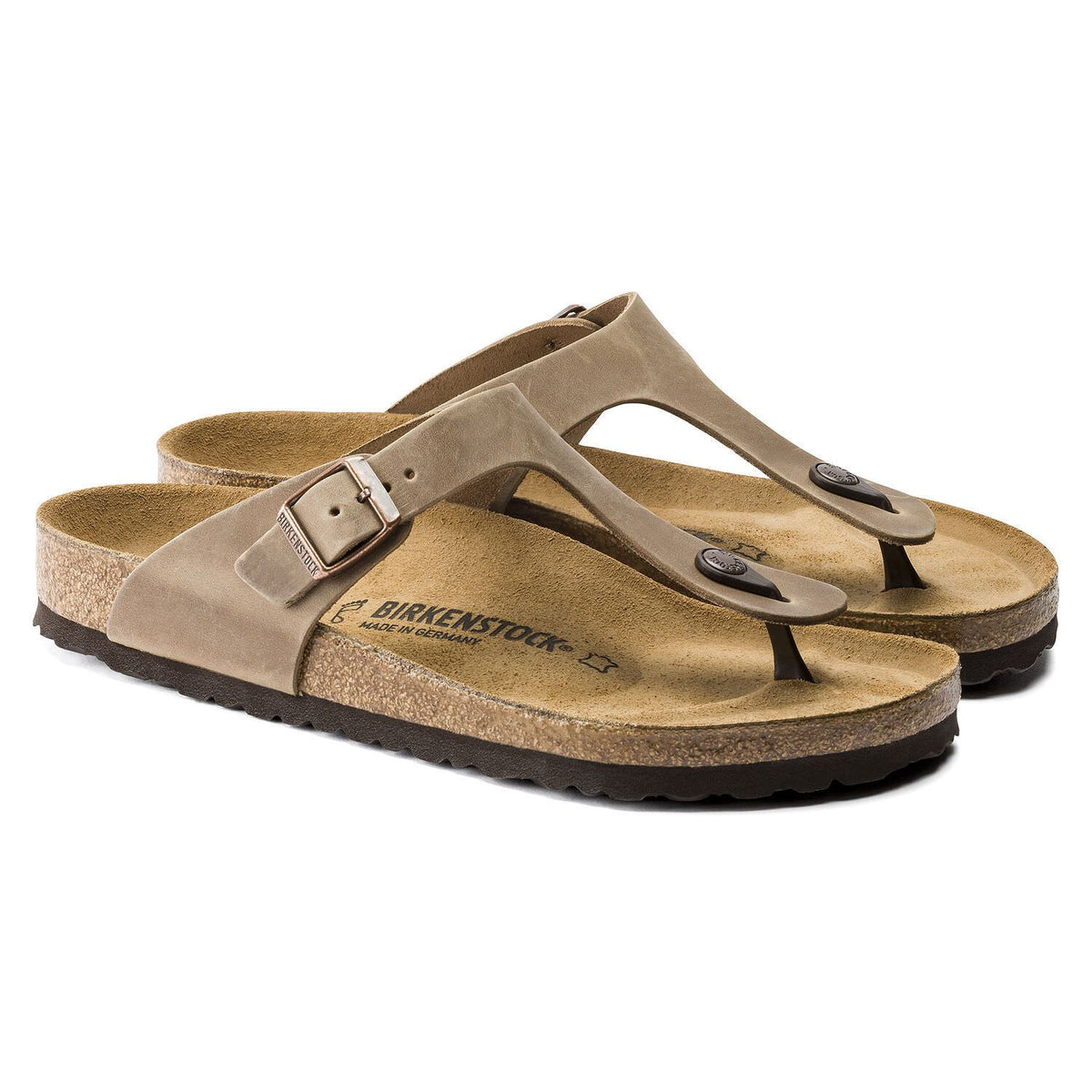 Birkenstock, Gizeh, Regular Fit, Natural Leather, Tabacco Brown Sandals Birkenstock Classic 