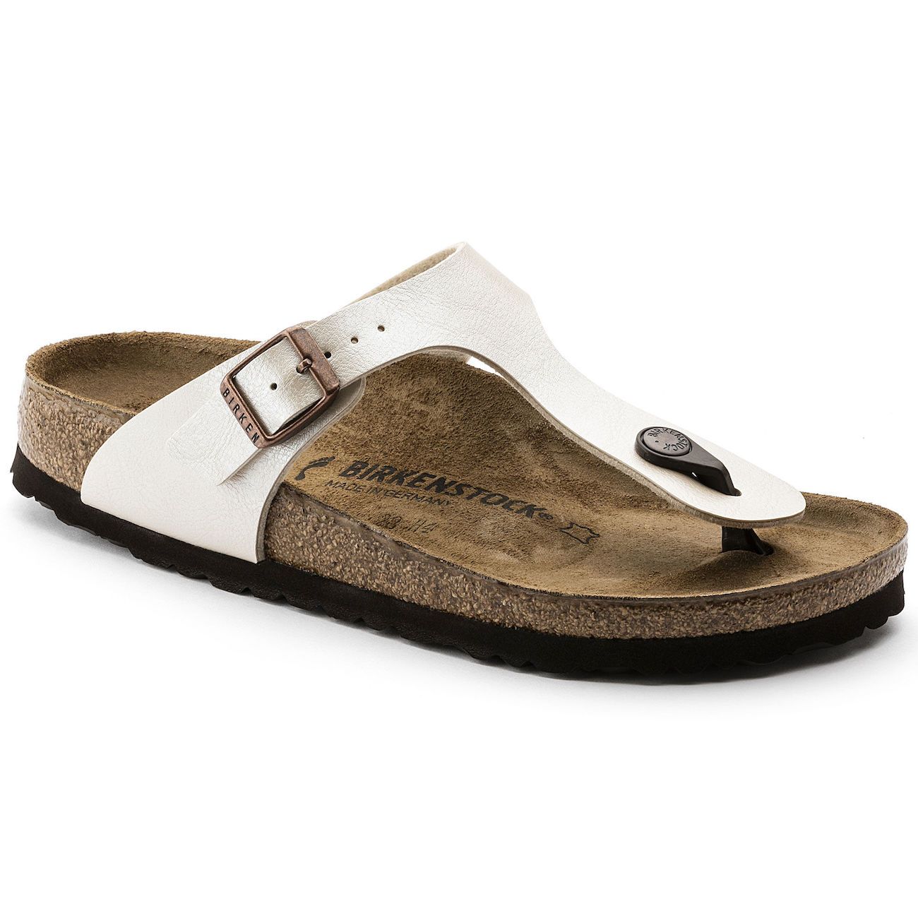 Birkenstock Classic, Gizeh, Birko-Flor Graceful, Narrow Fit, Pearl White Sandals Birkenstock Classic Pearl White 37 