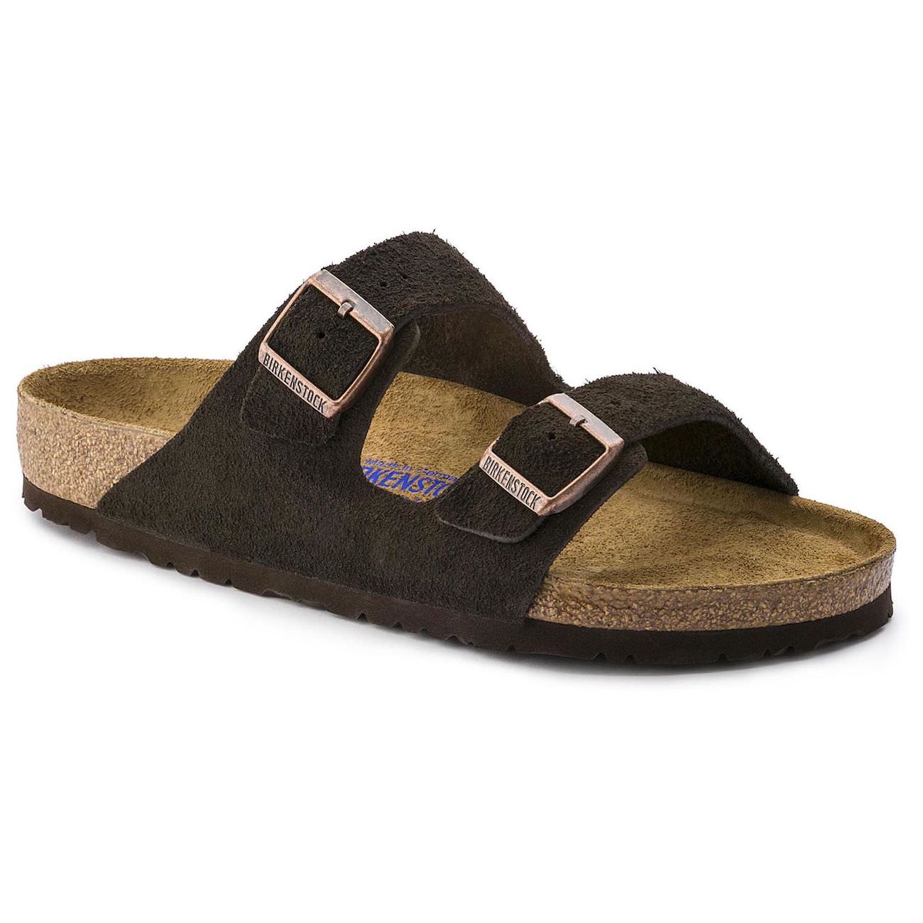 Birkenstock Classic, Arizona, Suede Leather, Soft-footbed, Regular Fit, Mocca Sandals Birkenstock Classic Mocca 36 