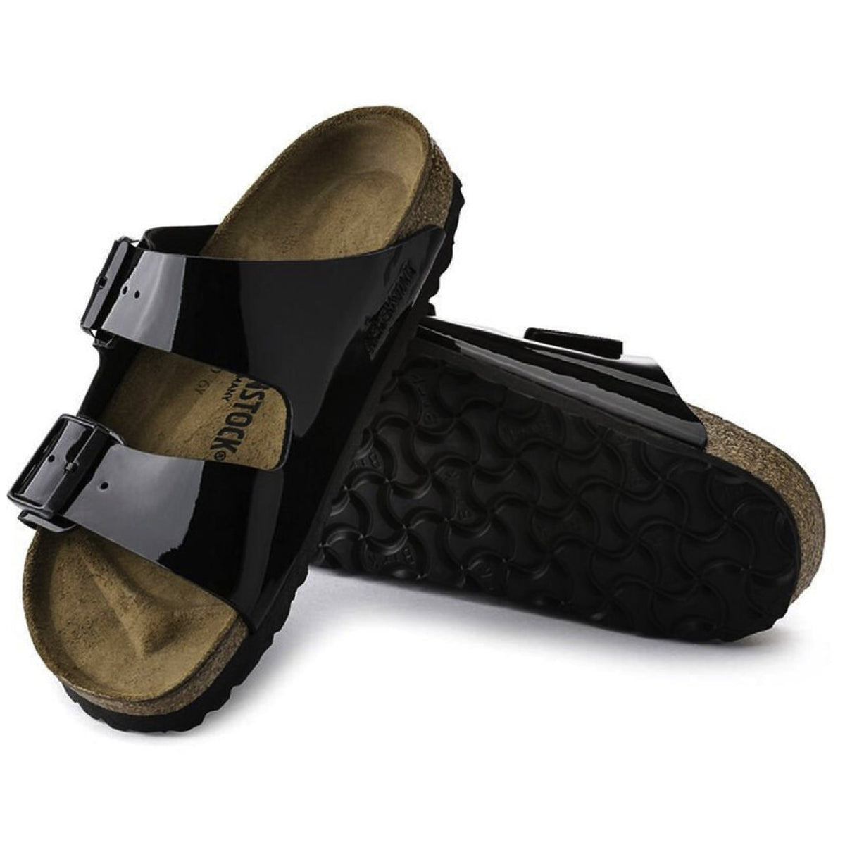 Birkenstock Classic, Arizona, Birko-Flor Patent, Regular Fit, Black Sandals Birkenstock Classic 