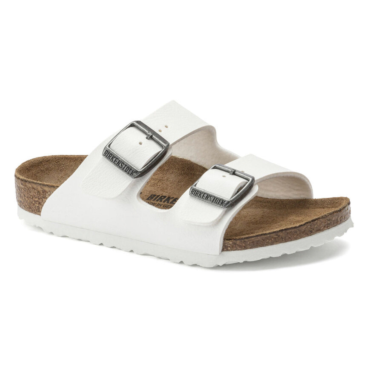 Birkenstock Kids, Arizona, Birko-Flor, Narrow Fit, White Sandals Birkenstock Seasonal White 27 