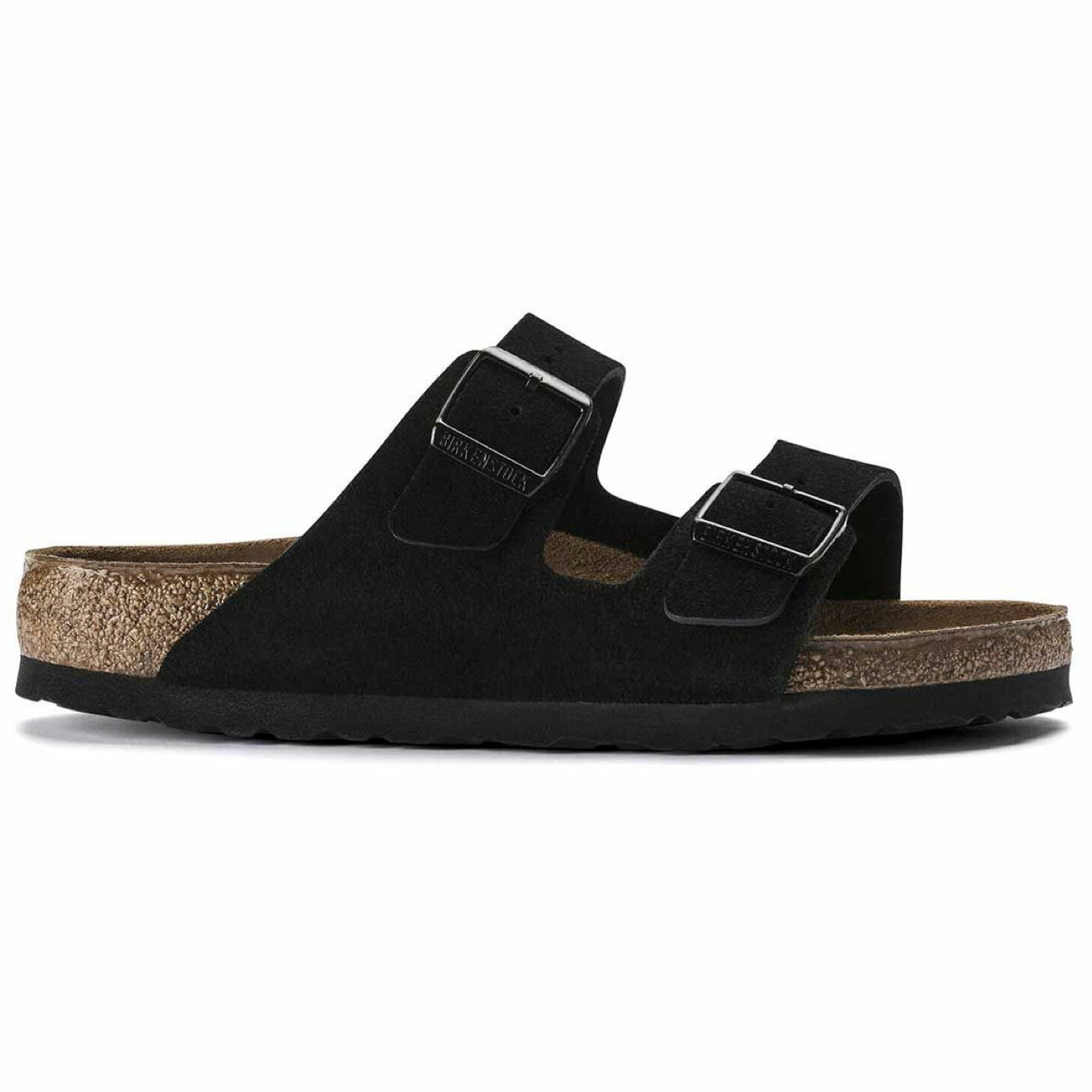 Birkenstock Seasonal, Arizona SFB, Suede Leather, Narrow Fit, Black Sandals Birkenstock Seasonal Black 35 