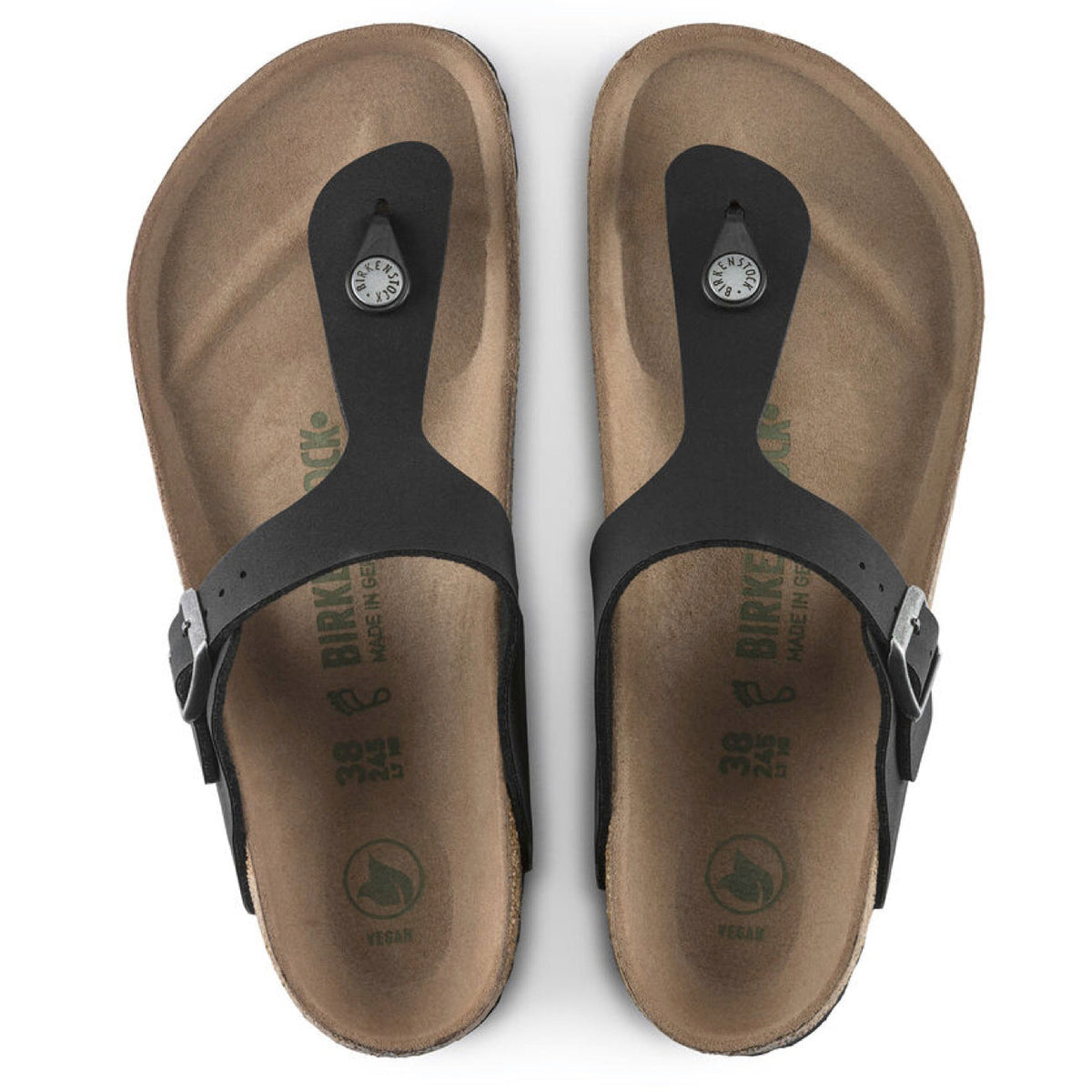 Birkenstock Seasonal, Gizeh, BirkiBuc/MicroFibre, Earthy Vegan, Regular Fit, Black Sandals Birkenstock Seasonal 