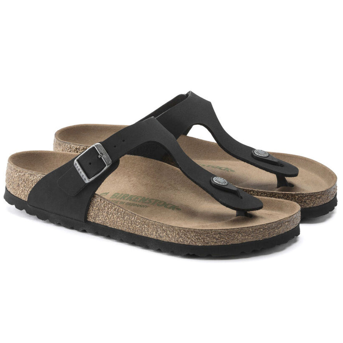 Birkenstock Seasonal, Gizeh, BirkiBuc/MicroFibre, Earthy Vegan, Regular Fit, Black Sandals Birkenstock Seasonal 