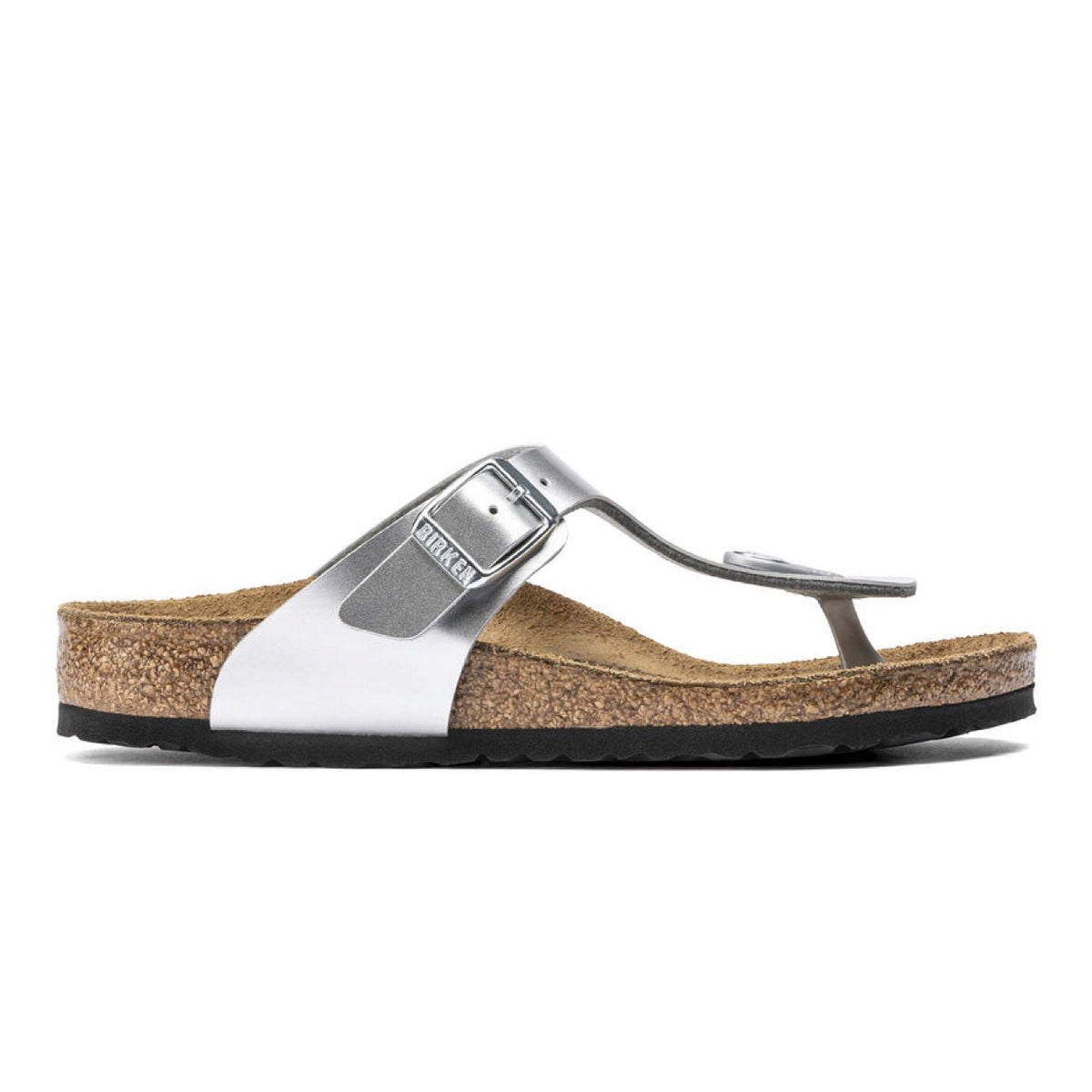 Birkenstock Kids, Gizeh, Birko-Flor, Narrow Fit, Metallic Silver Sandals Birkenstock Classic 