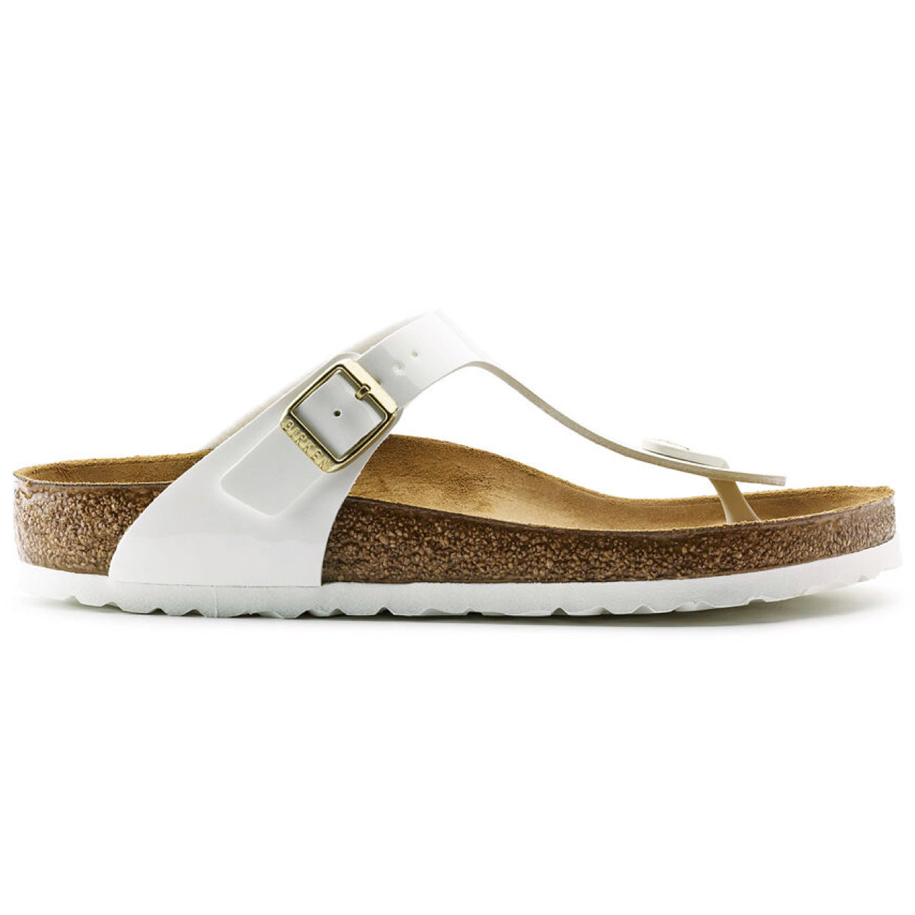 Birkenstock Classic, Gizeh, Birko-Flor Patent, Regular Fit, White Sandals Birkenstock Seasonal White 36 