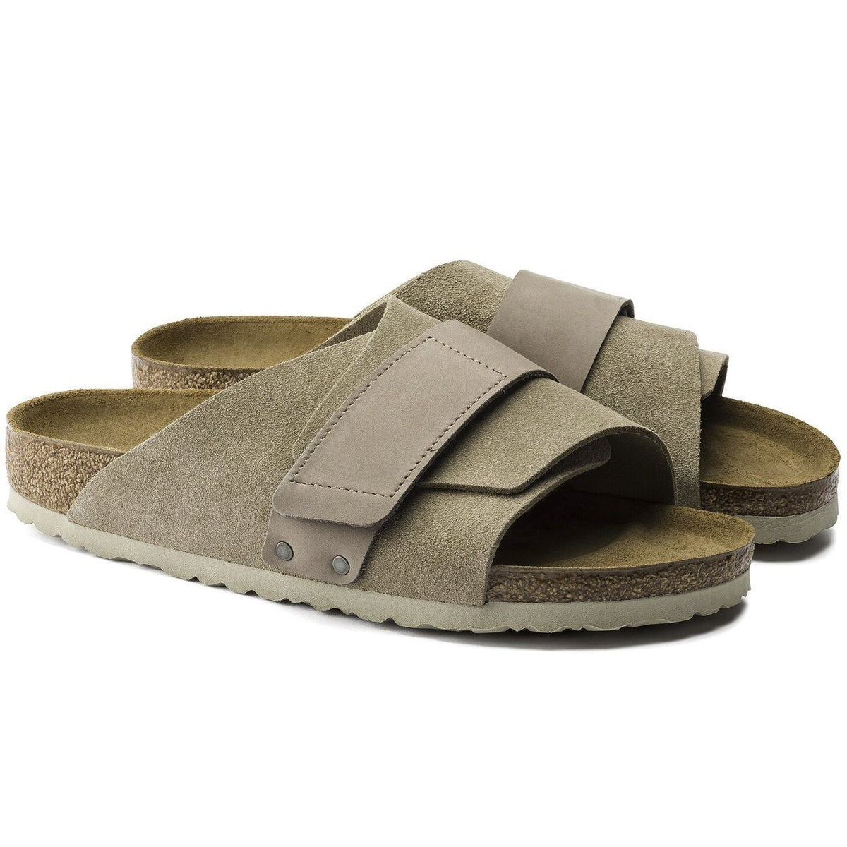 Birkenstock Seasonal, Kyoto, Suede/Nubuck Leather, Narrow Fit, Taupe Sandals Birkenstock Seasonal 