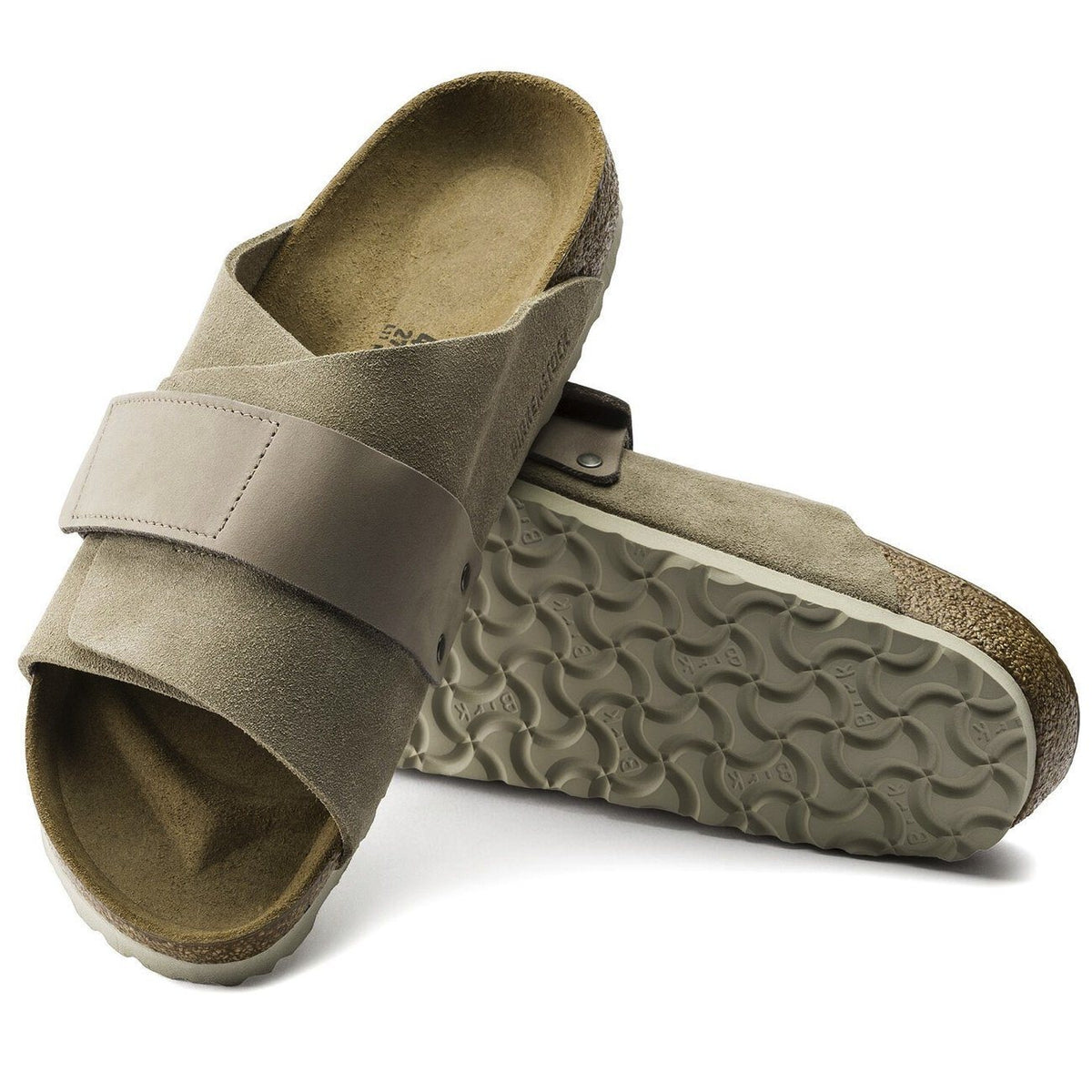 Birkenstock Seasonal, Kyoto, Suede/Nubuck Leather, Narrow Fit, Taupe Sandals Birkenstock Seasonal 