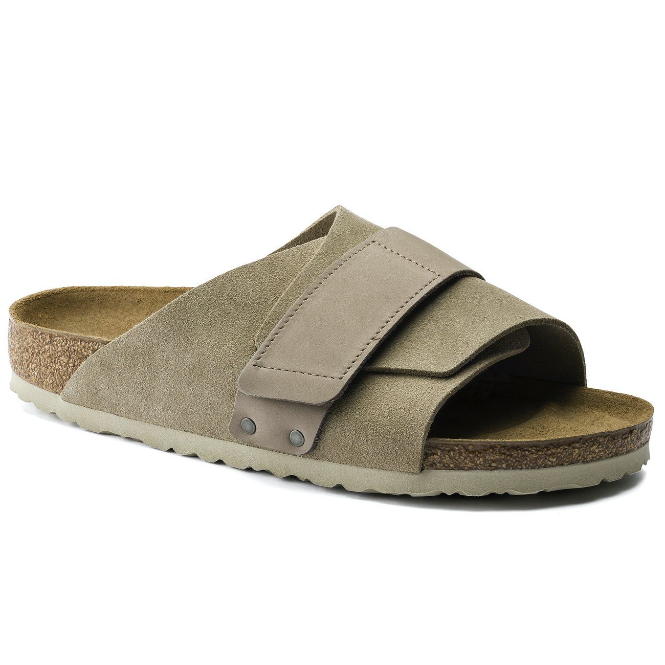 Birkenstock Seasonal, Kyoto, Suede/Nubuck Leather, Narrow Fit, Taupe Sandals Birkenstock Seasonal Taupe 36 