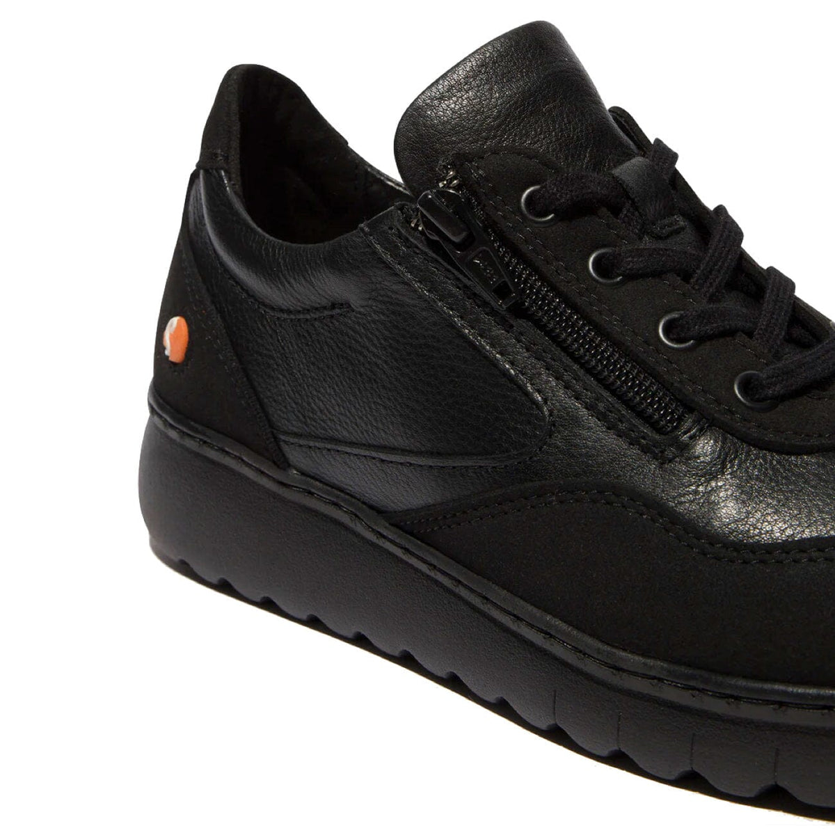 Softinos, Echo700, Laceup Shoe, Supple Leather &amp; Suede, Black w/ Black Suede Shoes Softinos 