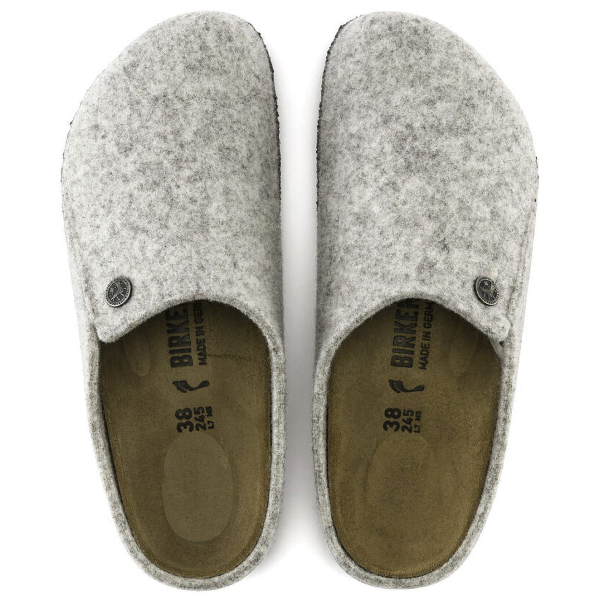 Birkenstock Seasonal, Zermatt, Wool Felt, Narrow Fit, Light Grey House Shoes Birkenstock Seasonal 